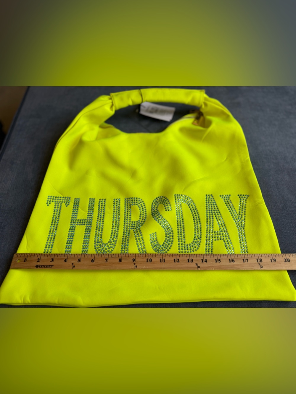Alex Max THURSDAY Iridescent Crystal Embellished Neon Shoulder Bad Large New - Picture 6 of 7